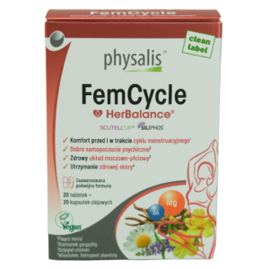 20 TABLETEK + 20 KAPSUŁEK NA CYKL MENSTRUACYJNY (FEMCYCLE) - PHYSALIS (HERBALANCE) (1 szt.)
