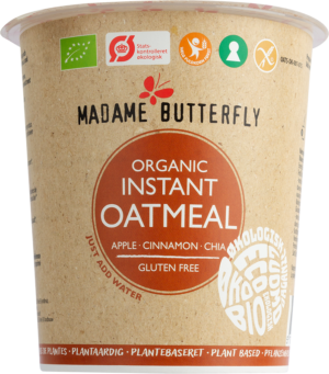 OWSIANKA BŁYSKAWICZNA JABŁKO - CYNAMON - CHIA BEZGLUTENOWA BIO 55 g - MADAME BUTTERFLY (4 szt.)