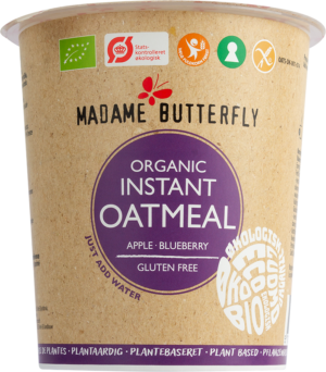OWSIANKA BŁYSKAWICZNA JABŁKO - JAGODA BEZGLUTENOWA BIO 55 g - MADAME BUTTERFLY (4 szt.)