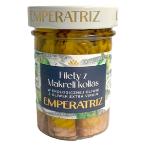 MAKRELA FILETY W BIO OLIWIE Z OLIWEK EXTRA VIRGIN 180 g (SŁOIK) - EMPERATRIZ (2 szt.)