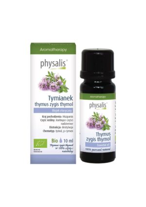 OLEJEK ETERYCZNY TYMIANEK THYMUS ZYGIS THYMOL BIO 10 ml - PHYSALIS (1 szt.)