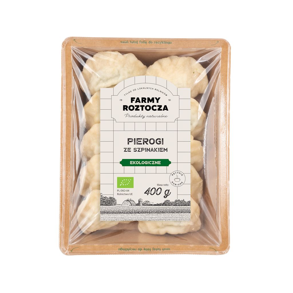 PIEROGI ZE SZPINAKIEM BIO 400 g - FARMY ROZTOCZA (NA ZAMÓWIENIE) (1 szt.)