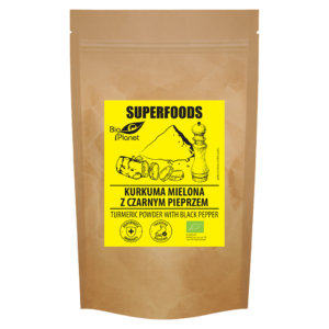KURKUMA MIELONA Z CZARNYM PIEPRZEM BIO 200 g - BIO PLANET SUPERFOODS (2 szt.)