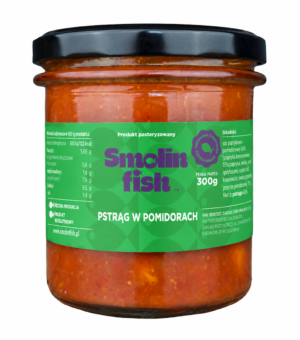 PSTRĄG W POMIDORACH BEZGLUTENOWY 300 g - SMOLIN FISH (NA ZAMÓWIENIE) (1 szt.)