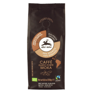 KAWA MIELONA ARABICA/ROBUSTA STRONG FAIR TRADE BIO 250 g - ALCE NERO (1 szt.)