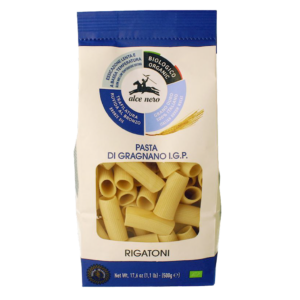 MAKARON (SEMOLINOWY - PASTA DI GRAGNANO) RURKA RIGATONI BIO 500 g - ALCE NERO (2 szt.)