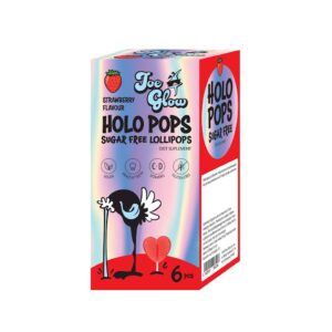 LIZAK HOLO POPS O SMAKU TRUSKAWKOWYM BEZ CUKRU BEZGLUTENOWY (6 szt.) 36 g - JOE GLOW (1 szt.)