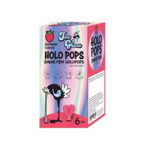 LIZAK HOLO POPS O SMAKU MALINOWYM BEZ CUKRU BEZGLUTENOWY (6 szt.) 36 g - JOE GLOW (1 szt.)