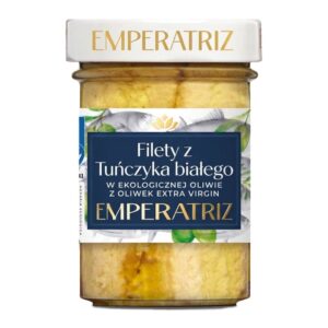 TUŃCZYK BIAŁY FILETY MSC W BIO OLIWIE Z OLIWEK EXTRA VIRGIN 180 g (SŁOIK) - EMPERATRIZ (1 szt.)