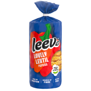 WAFLE Z SOCZEWICY PROTEINOWE O SMAKU PAPRYKOWYM BBQ BEZGLUTENOWE BIO 117 g - LEEV (1 szt.)